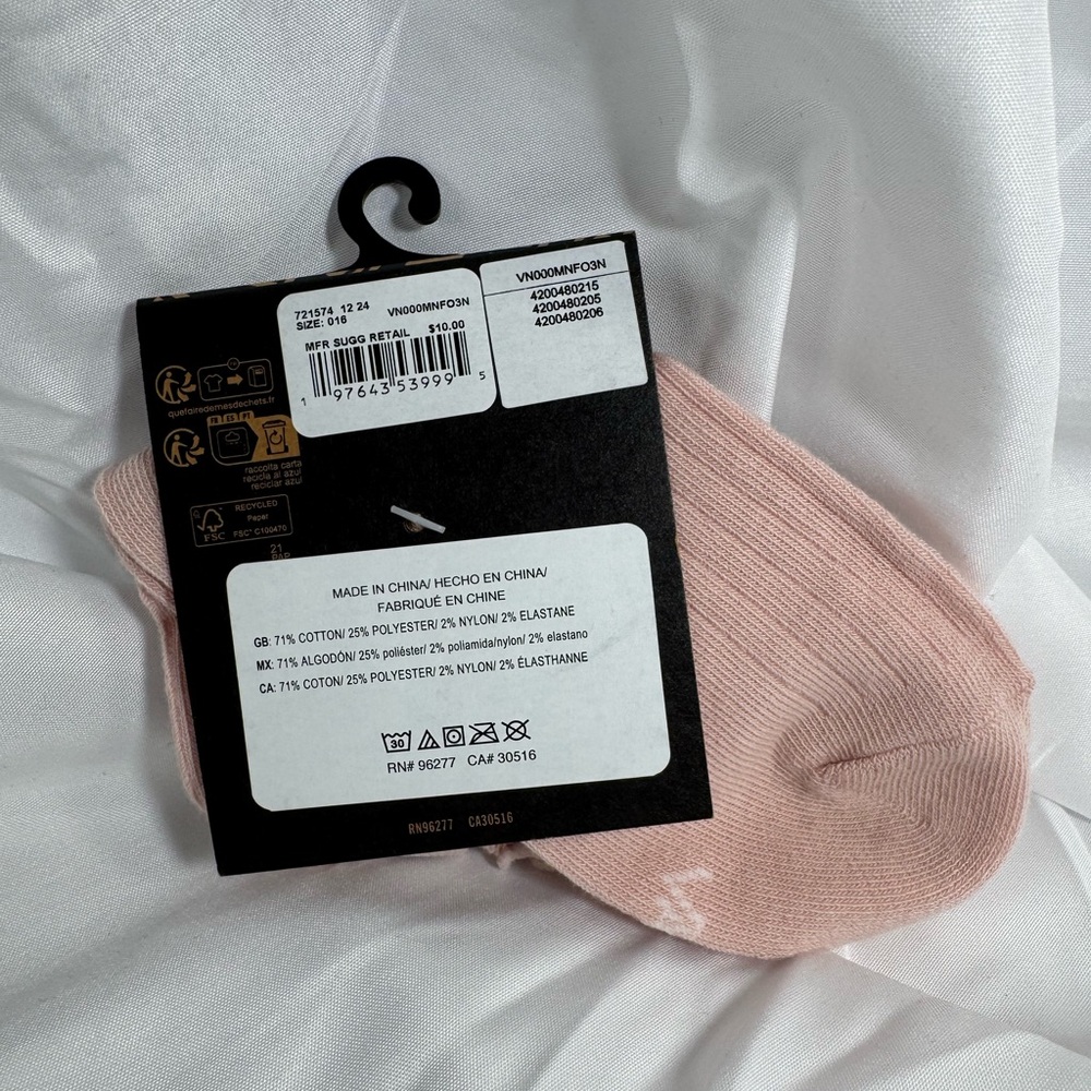 Vans Soft Pink Ruffle half Crew Socks - Picture 2 of 6